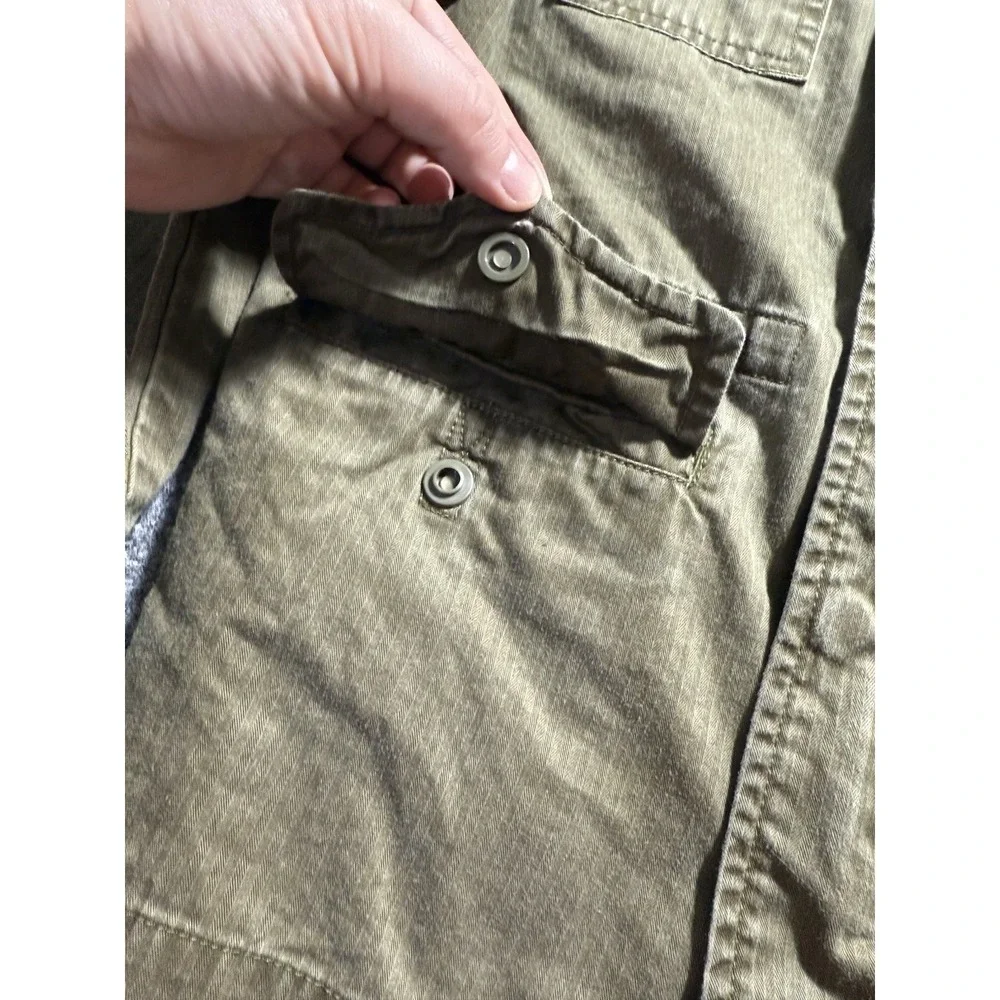 Polo Ralph Lauren Boys Kids Green Cotton Patch Field Coat Jacket Size 7 Military